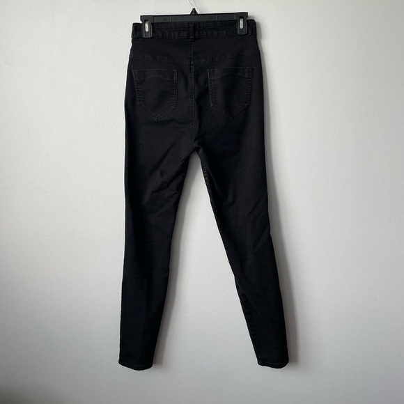 Zara Basics Moto Style Black Denim Skinny Jeans Size 8 - Picture 3 of 10